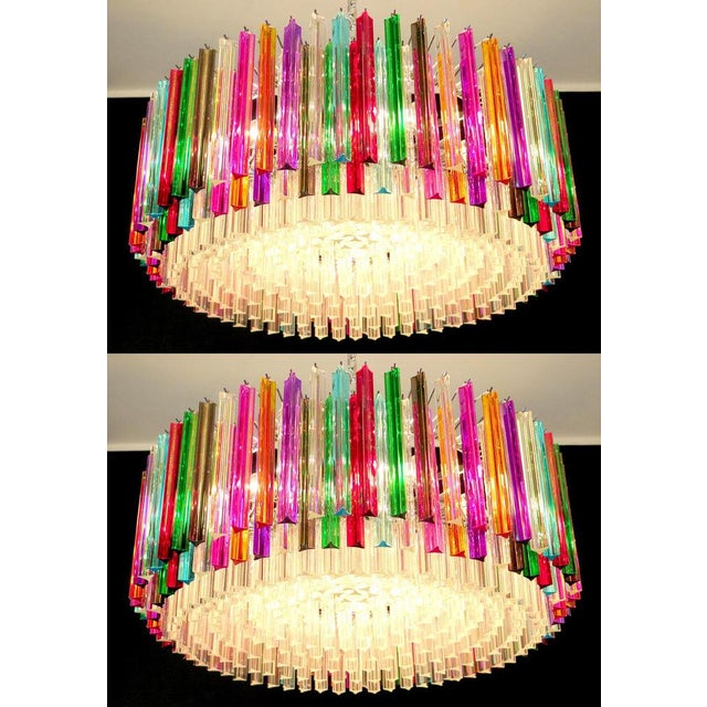 Italian Chandeliers in Multi-Colored Murano Glass, 1995, Set of 2 For Sale - Image 10 of 18