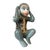 A wonderfully whimsical vintage Chinese chinoiserie “Hear No Evil” monkey sculpture, hand-painted with exceptional...