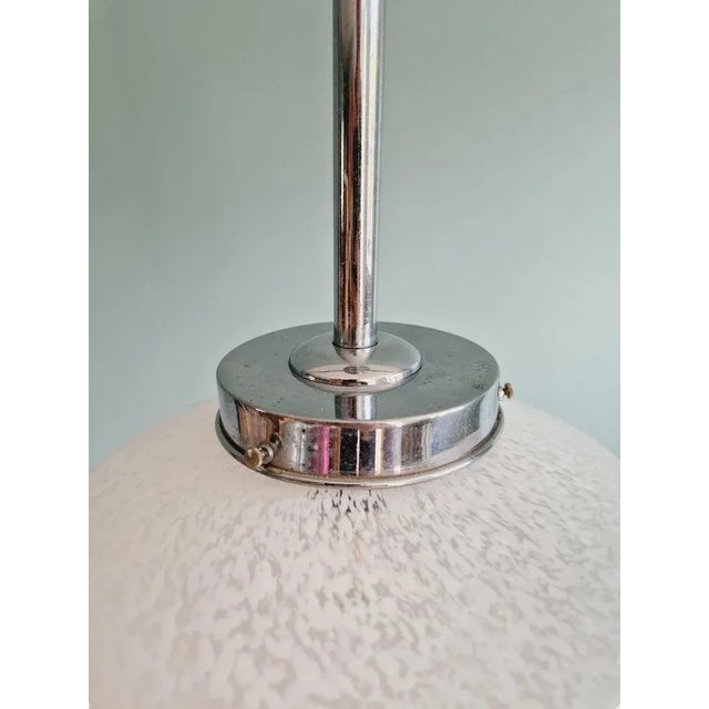 Art Deco White Speckled Glass Suspension, 1930s For Sale - Image 6 of 10