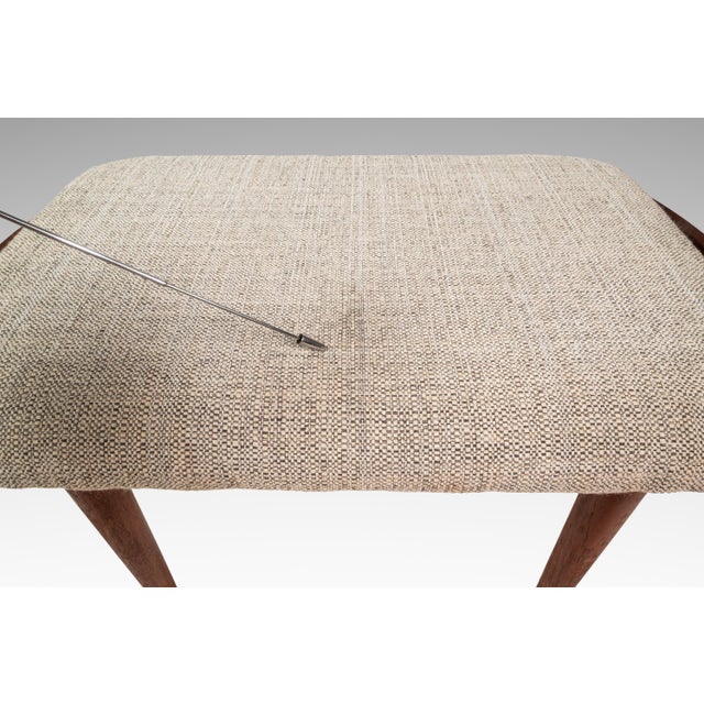 Beige Danish Mid-Century Modern Foot Stool / Ottoman in Solid Teak Styled After Hans Wegner in Teak, C. 1980s For Sale - Image 8 of 14