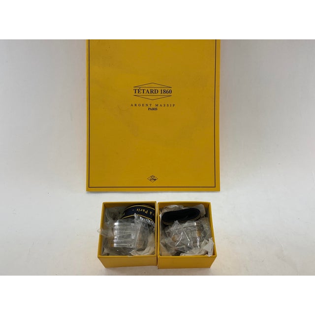 Silver New 1990s Set of 3 Refined Sterling Silver Round Napkin Rings, Gadroon. For Sale - Image 8 of 16