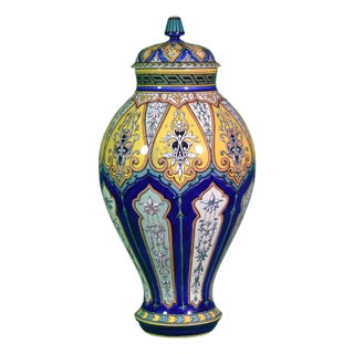 Antique Vases from Sarreguemines, 1890, Set of 2 For Sale