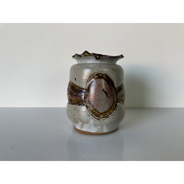 Brutalist Mid-Century Organic Brutalist Art Studio Pottery Vase For Sale - Image 3 of 12