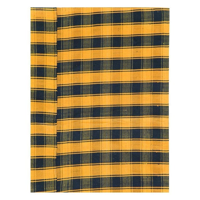 Mid-Century Modern Galerie Shabab Collection Plaid Mid-20th Century Handmade Turkish Flat-Weave Kilim Room Size Accent Rug For Sale - Image 3 of 10
