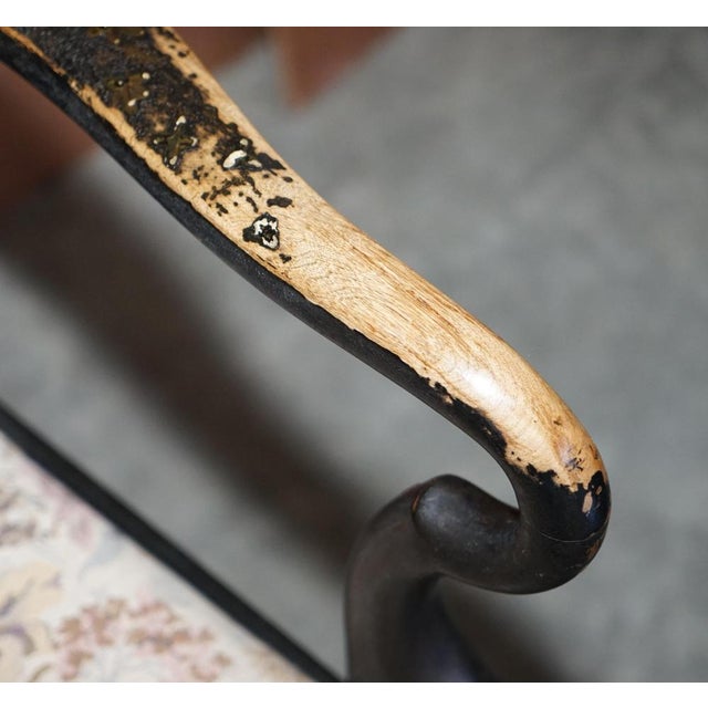 Early 19th Century Georgian Chinoiserie Black Lacquer Armchair, 1800s For Sale - Image 5 of 18