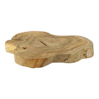 Natural Live Edge Footed Charcuterie & Cheese Board For Sale