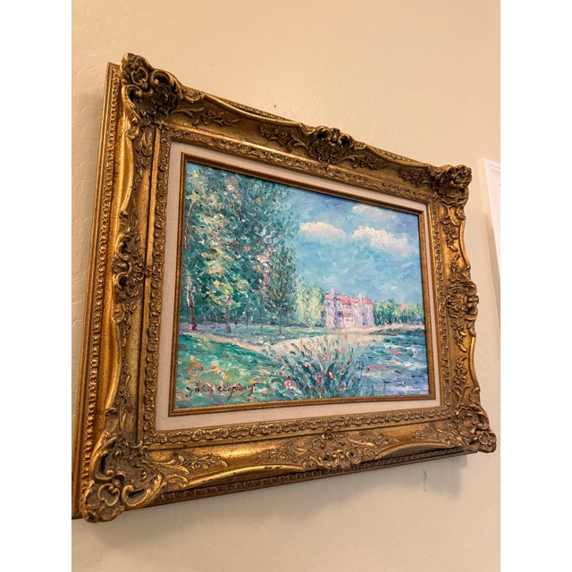 Impressionist Vintage John Clymer (b. 1932) Signed Impressionist Landscape Oil Painting in Ornate Gilt Frame For Sale - Image 3 of 4