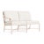 Brown Jordan Venetian Left Arm Loveseat in Blush with Sea Salt and Dusty Pink Welt Cushions For Sale