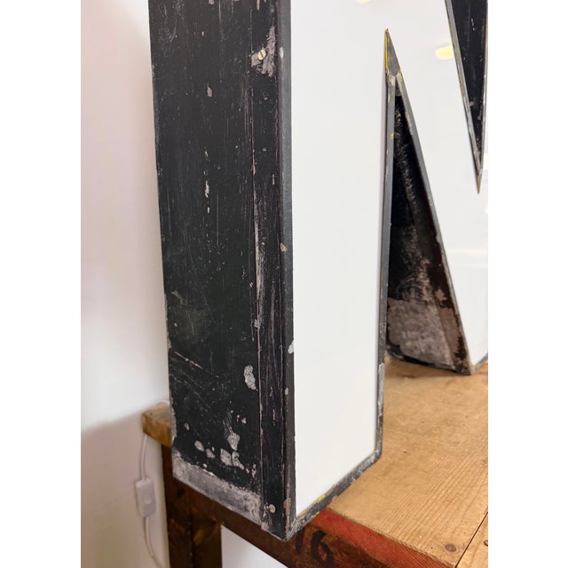 Black Large Vintage Illuminated Advertising Letter N, 1960s For Sale - Image 8 of 18