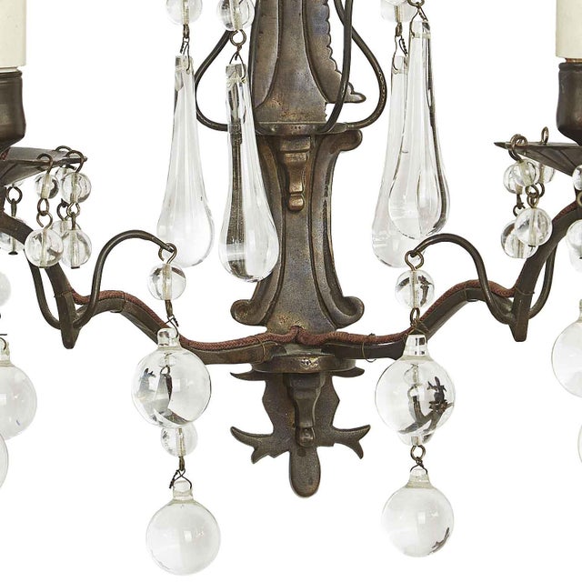 Brass and Crystal Wall Lights, 1900s, Set of 2 For Sale - Image 6 of 7