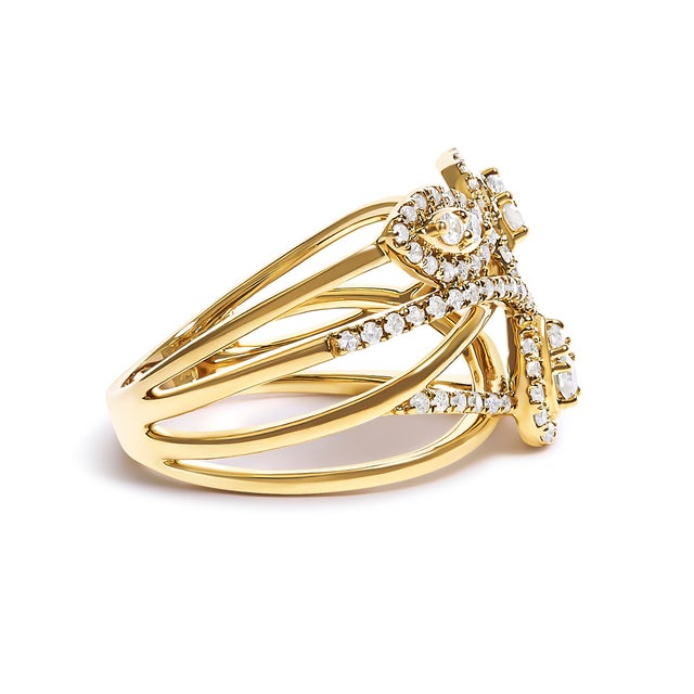 Discover the essence of elegance and craftsmanship with this exquisite 10K yellow gold cocktail ring, where luxury...