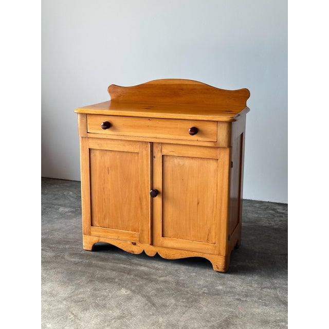 Vintage American Farmhouse Pine Washstand Cabinet Sideboard For Sale - Image 16 of 18