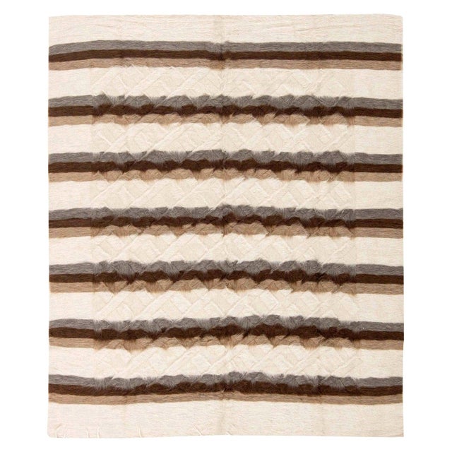 Taurus Collection Striped Goat Hair Rug by Doris Leslie Blau For Sale