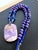 Contemporary Statement Charoite and Lapis Lazuli Necklace With Sculptural Charoite Pendant a Wearable Work of Art For Sale - Image 3 of 18