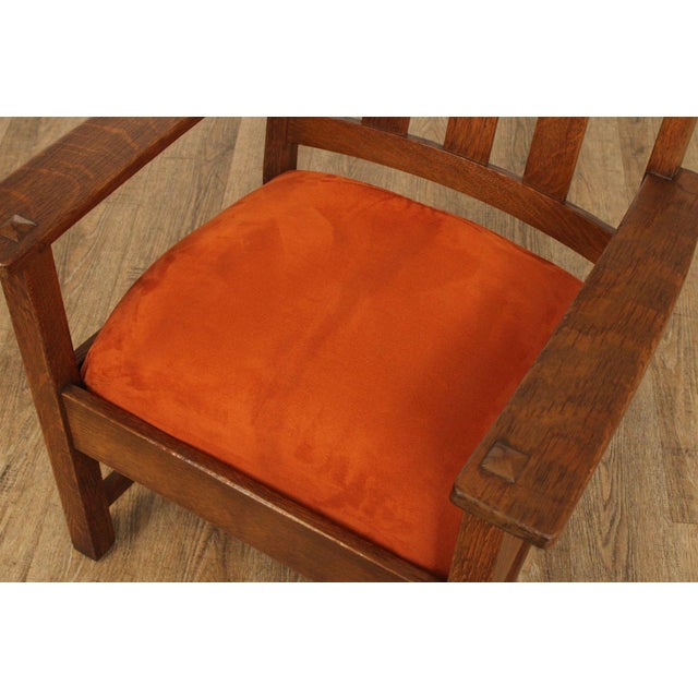 Limbert Antique Mission Oak Armchair For Sale - Image 10 of 12