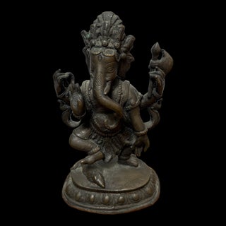 Vintage Ganesh Brass Sculpture For Sale