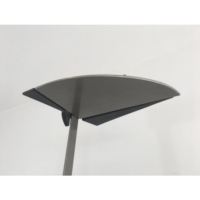 1980s Bruno Gecchelin for Gruppo Skipper. Floor Lamp in Grey Enamel with Mat Black Rub For Sale - Image 10 of 13