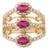 Deco-Style 1.15 Ct Three Stone Ruby Diamond Five Row Wide Band Ring Size 5.5 For Sale