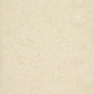 Schumacher Chiang Mai Dragon Silhouette Wallcovering In Mistral Sand For Sale