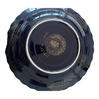 1976 Large Vintage Chinese Export Porcelain Peacock Plate – Moroccan Taous – 42 Cm For Sale