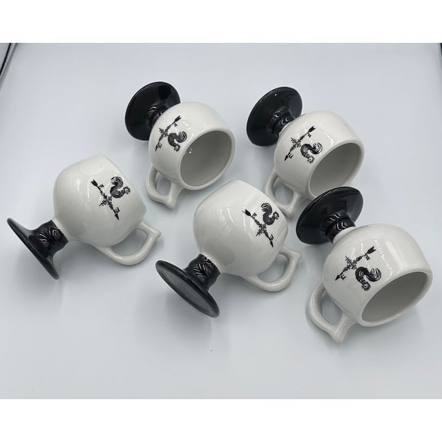 1950s Mid Century Modern Caribe Diner Puerto Rico Pedestal 5 Coffee Mug Rooster Weathervane For Sale - Image 4 of 6