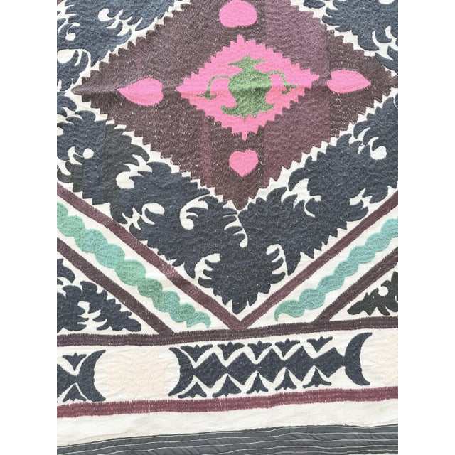 1960s Suzani Tablecloth From Bukhara, 4'1'' X 4'9'' For Sale - Image 4 of 8