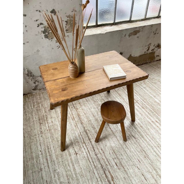 Vintage Brutalist Oak Table, 1950s For Sale - Image 9 of 18