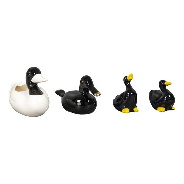 Porcelain Ducks in Black & White, 1970s, Set of 4 For Sale - Image 14 of 14