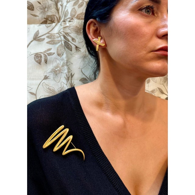 Tiffany & Co. Picasso Large Zig Zag 18k Yellow Gold Scribble Pin/Brooch, 31 Gm For Sale - Image 11 of 18