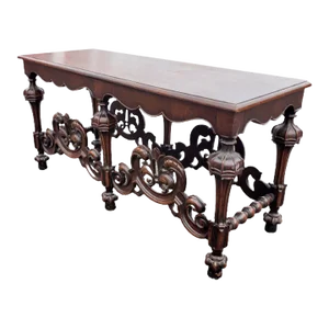 1920s Rococo Style Carved Walnut Bench