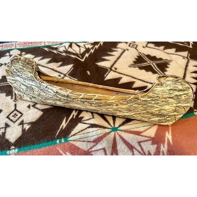 Vintage Adirondack style bark canoe. Decor for your wall or shelf.