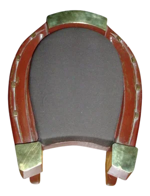 Victorian Brass & Carved Wood Horse Shoe Form Footstool