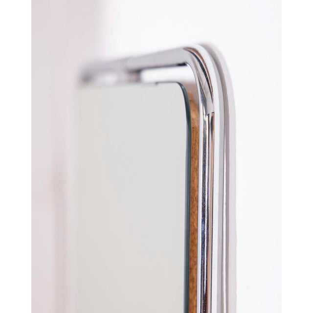 Vintage Italian Chrome Metal Wall Mirror, 1970s For Sale - Image 9 of 10