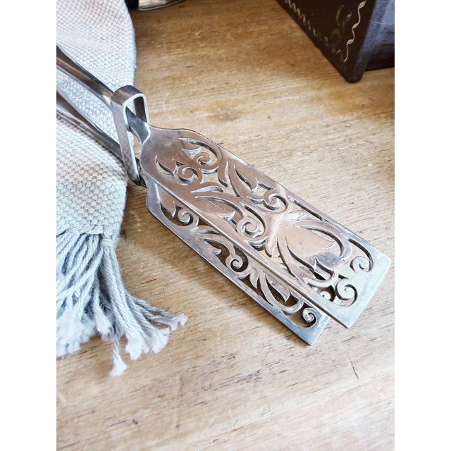 1910s Antique Royal Mail Steamship Silver Plated Asparagus Tongs For Sale - Image 5 of 8