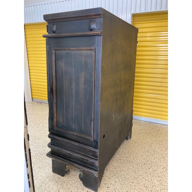 Late 20th Century Mid-Late 20th Century Ebonized Chinese Pagoda or Alter Style Armoire For Sale - Image 5 of 11