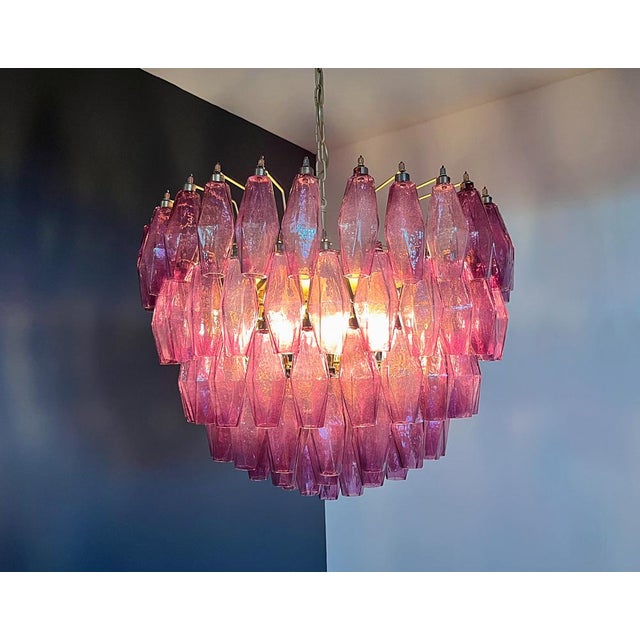 Purple Amethyst Murano Glass Poliedri Candelier, 1990s For Sale - Image 8 of 18