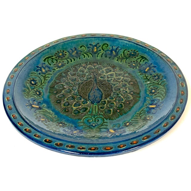 Welsh Arts & Crafts Peacock Charger by John Lang, Aberamffra, circa 1910–1925 For Sale - Image 16 of 18