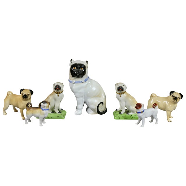 Collection of Forty Two-Pottery and Porcelain Pug Dogs For Sale