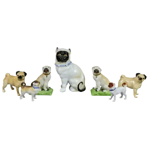 Collection of Forty Two-Pottery and Porcelain Pug Dogs