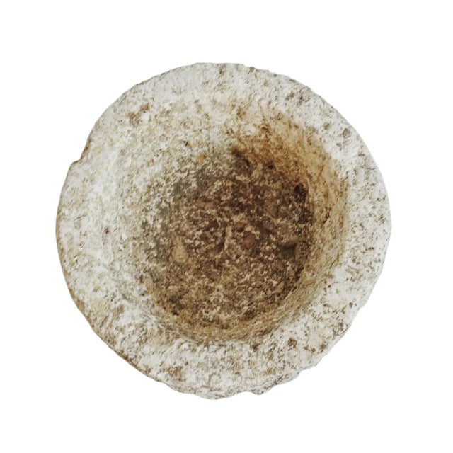 Rustic Vintage Chiseled Granite Small Stone Pot For Sale - Image 3 of 5