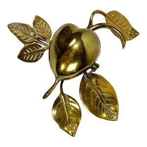 Vintage Brass Fruit Treasure Box or Ashtray