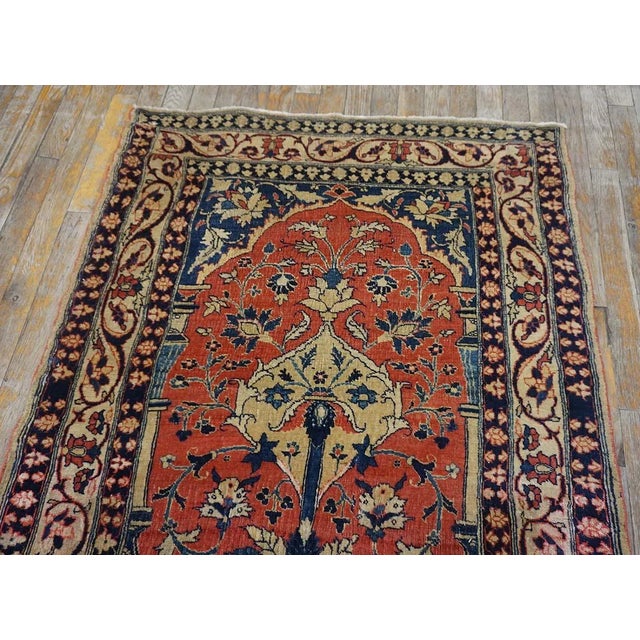 19th Century Persian Tabriz Prayer Rug ( 3'4" x 4'3" - 102 x 130 ) Tabriz Tabriz is the seat of Persian Azerbaijan...