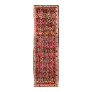 1920s Pasargad DC Navy Blue Persian Antique Hamdan Runner For Sale