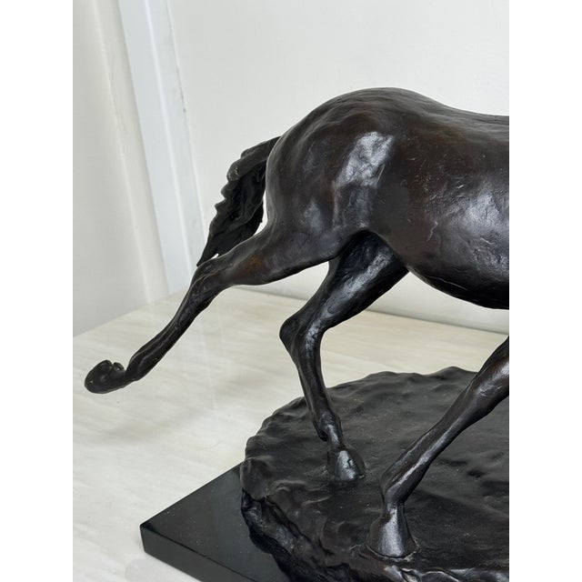 Charcoal Enzo Plazzotta Galloping Horse Bronze Sculpture – Limited Edition 6/9 – Signed, Museum-Quality For Sale - Image 8 of 18