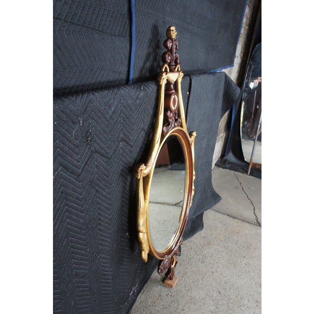 1990s Maitland Smith Adams Style Parcel Gilt Neoclassical Carved Mahogany Mirror For Sale - Image 10 of 11