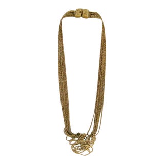 Vintage Givenchy Multi Chain Signature Logo Clasp Necklace For Sale