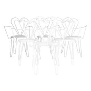 French Metal Heart Chairs by Mathieu Matégot, 1950s For Sale