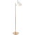 Clemente Floor Lamp in Hand-Rubbed Antique Brass with White Designer: AERIN Height: 47.25" - 59.25" Shade Detail: White...