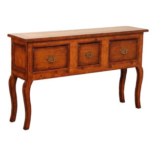 Sarreid French Country Style Narrow Three Drawer Console For Sale