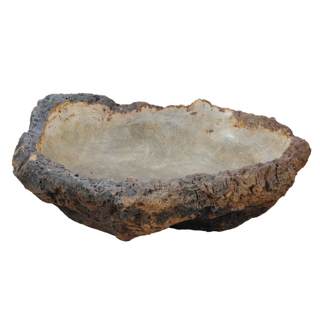 This exceptional petrified coral bowl is a rare natural object formed over millions of years and handcrafted in Indonesia....